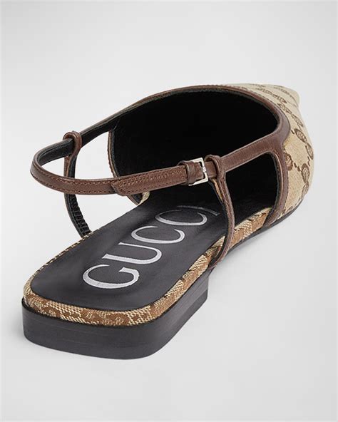 gucci ballerina's|demi monogram canvas ballerina flats.